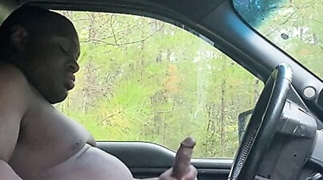 black boys BBC rubbing himself off in car porn movie